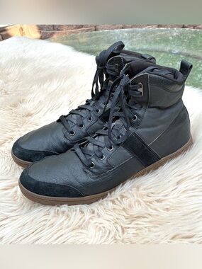 Diesel Voyager Black Leather High Top Sneakers Sz 13